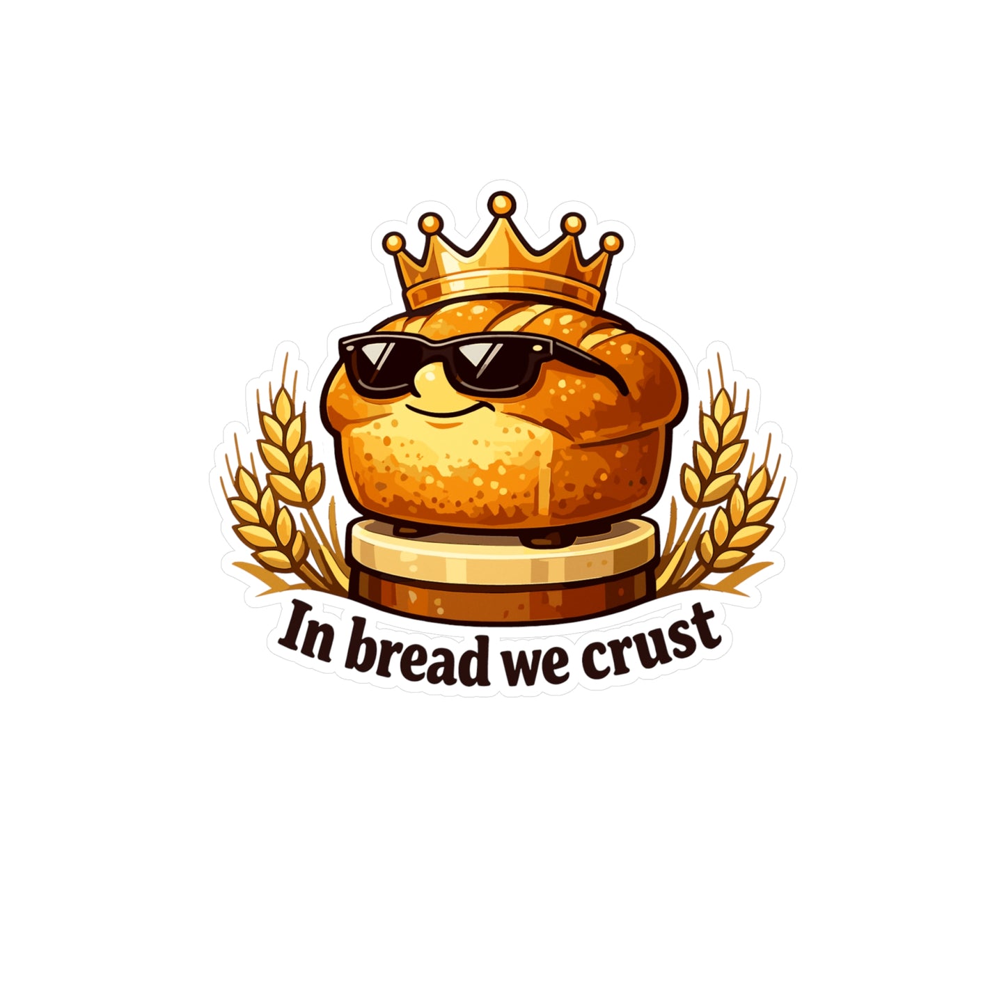 Baking Sticker "In Bread We Crust" Funny Sourdough Baker Decals Waterproof Vinyl for Laptop Water Bottle Humor