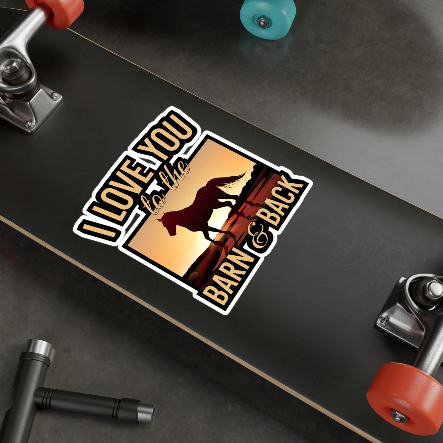 I Love You To The Barn And Back - Horse Sticker for Car, Wall, Laptop, Window, Truck Horse Gift Vinyl Barn Decal Sticker