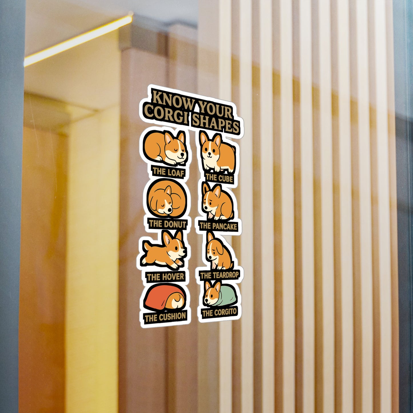 Know Your Corgi Shapes - Corgi Sticker for Laptop, Water Bottle, Dog Lovers Gift, Cute Pet Owner Accessory