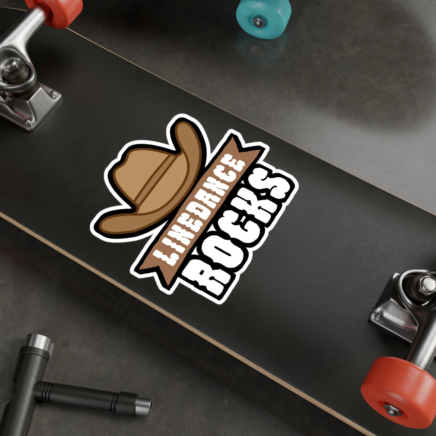 Linedance rocks - Cowboy hat Sticker for Wall, Laptop, Window, Truck, Car Cowboy hat Gift Vinyl Step Decal Sticker