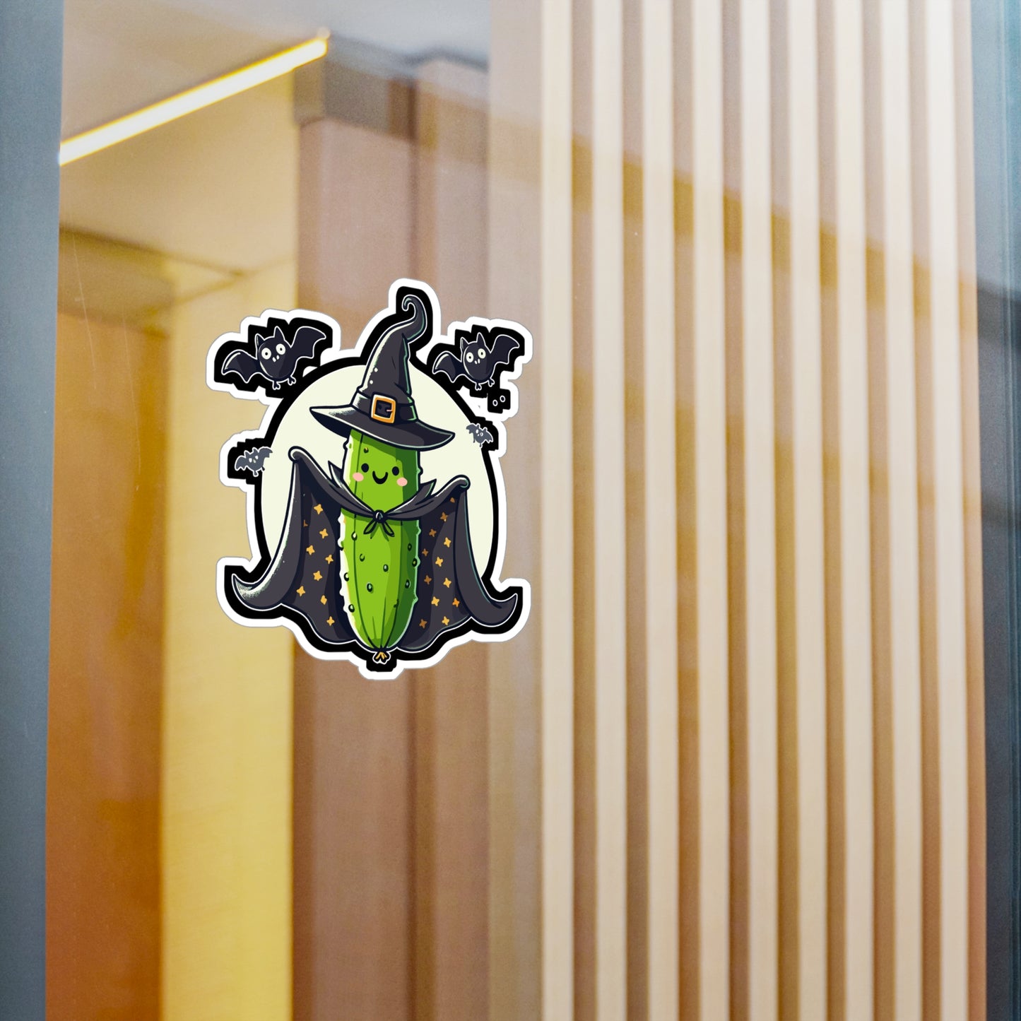 Halloween Witch Costume Cucumber Funny - Halloween Sticker for Laptop Sticker. Water Bottle Sticker, Vinyl Cucumber Decal - Halloween Gift