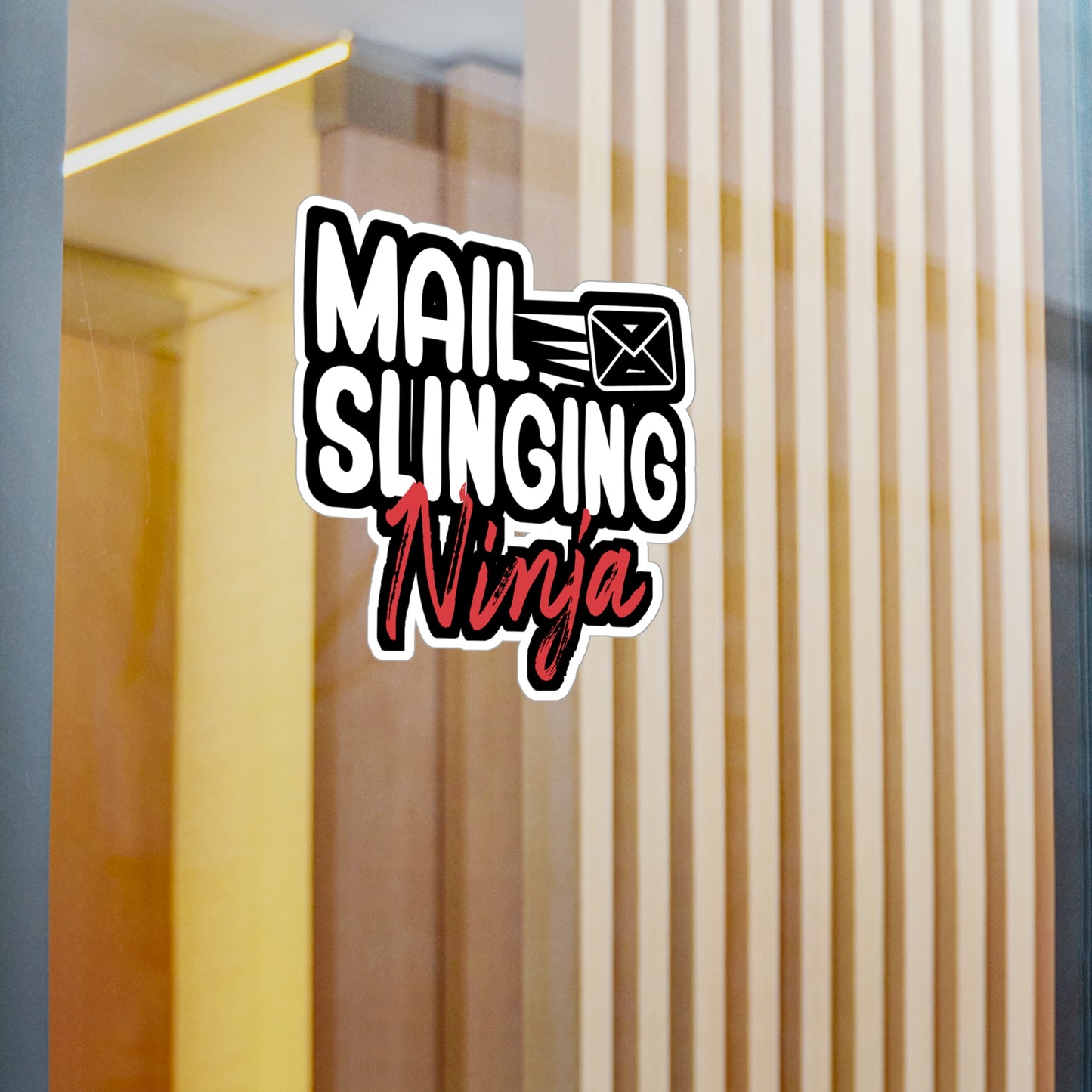 Mail slinging ninja - Postal worker Sticker for Wall, Laptop, Window, Truck, Car Postal worker Gift Vinyl Funny postal worker Decal Sticker