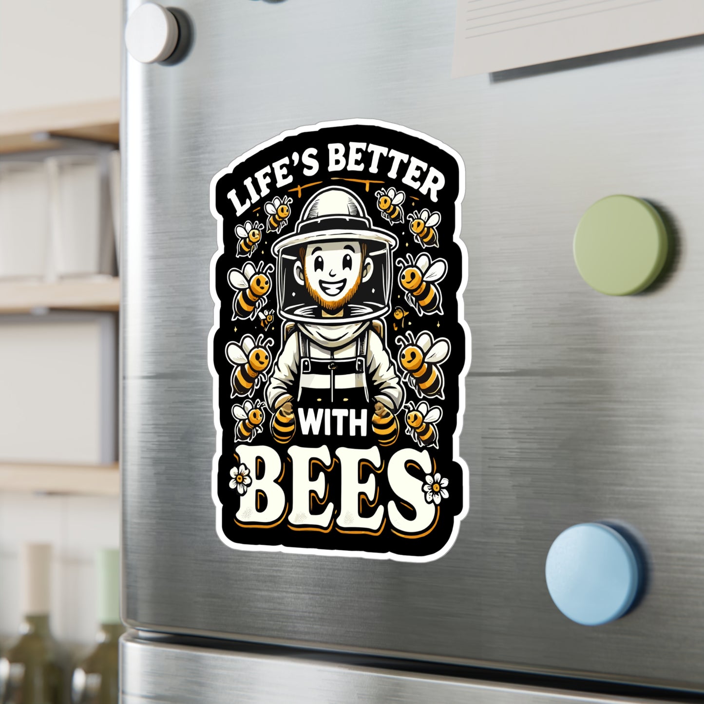 Life's Better with Bees - Beekeeping Sticker for Laptop Sticker. Water Bottle Sticker, Vinyl Brood Decal - Beekeeping Gift