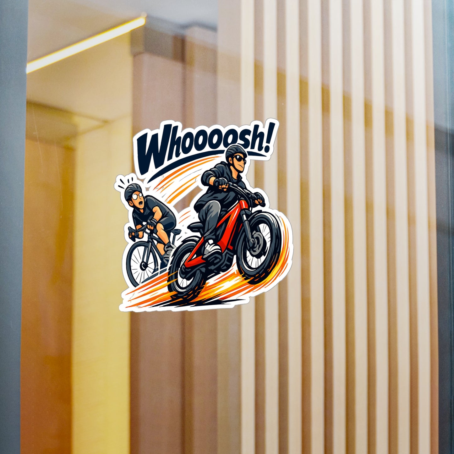 E-Bike Sticker Whoooosh! Electric Bike Decals Waterproof Vinyl for Laptop, Water Bottle eCycling e Cyclist