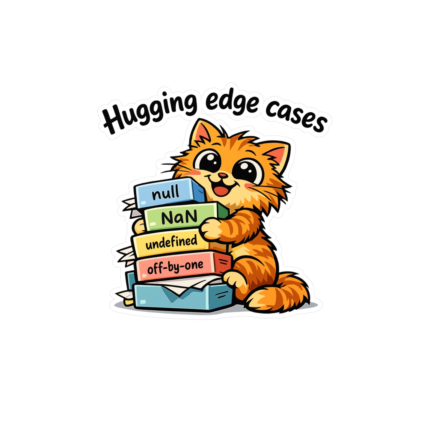Coding Sticker Hugging Edge Cases Funny Programmer Source Code Semicolon Vinyl Waterproof Sticker Decals for Laptop Water Bottle
