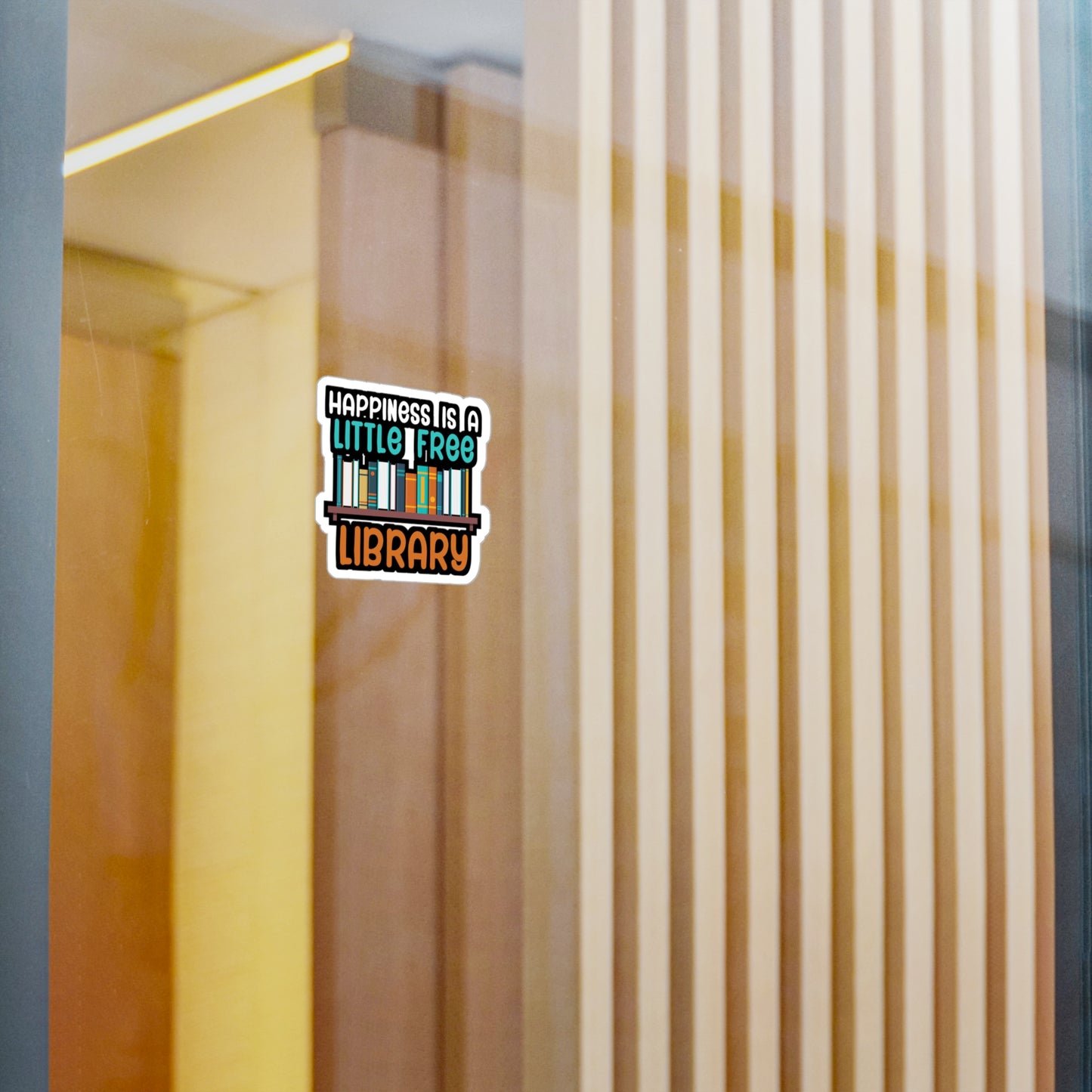 Happiness is a little free library - Author Sticker for Wall, Laptop, Window, Truck, Car Author Gift Vinyl Writer Decal Sticker