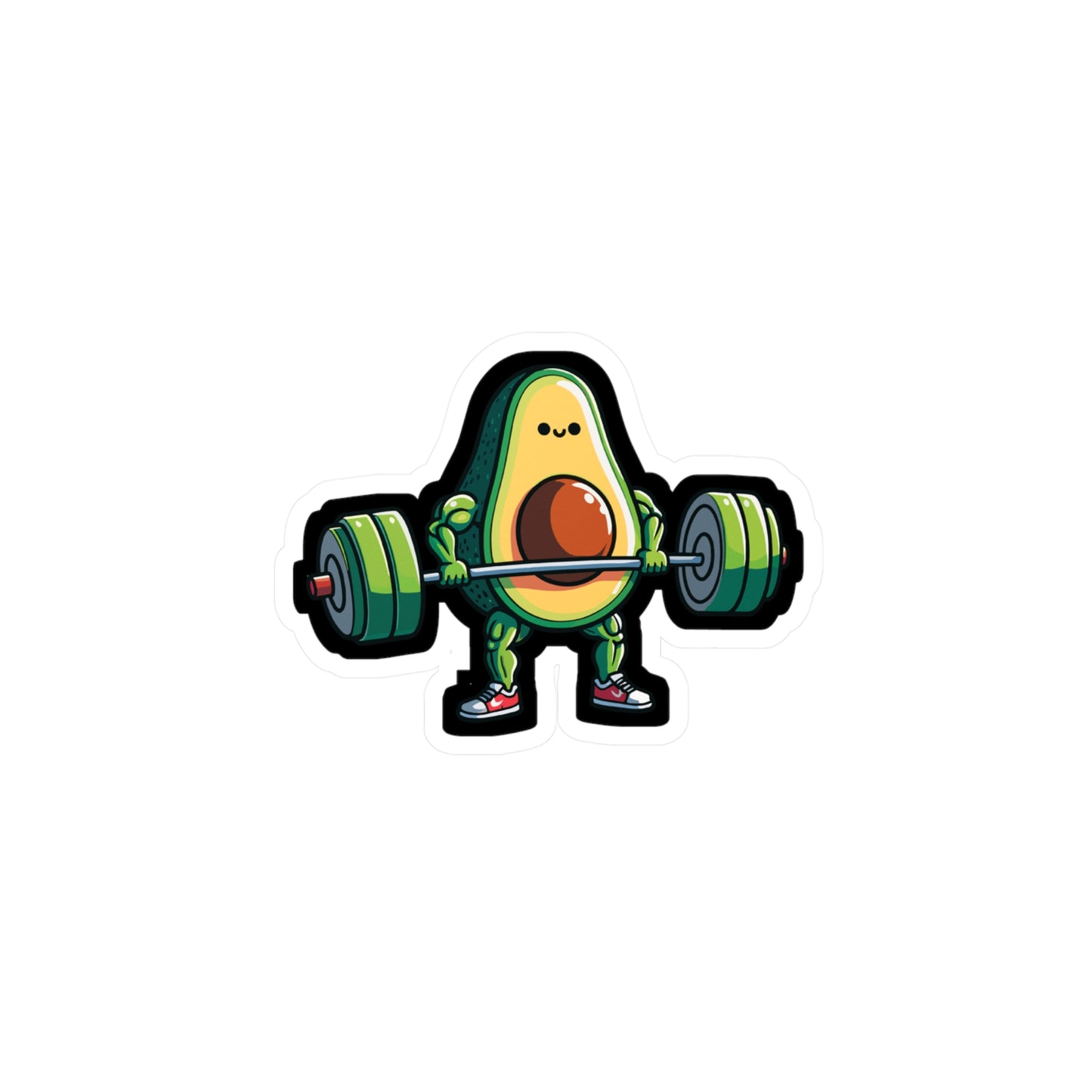 Avocado Weightlifter Bodybuilder - Bodybuilding Sticker for Laptop Sticker. Water Bottle Sticker, Vinyl Weightlifting Decal - Bodybuilding Gift