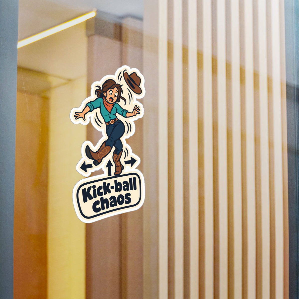 Line Dance Sticker – Kick-ball Chaos Decals for the Country Dancer, Western Style for Laptop and Water Bottle