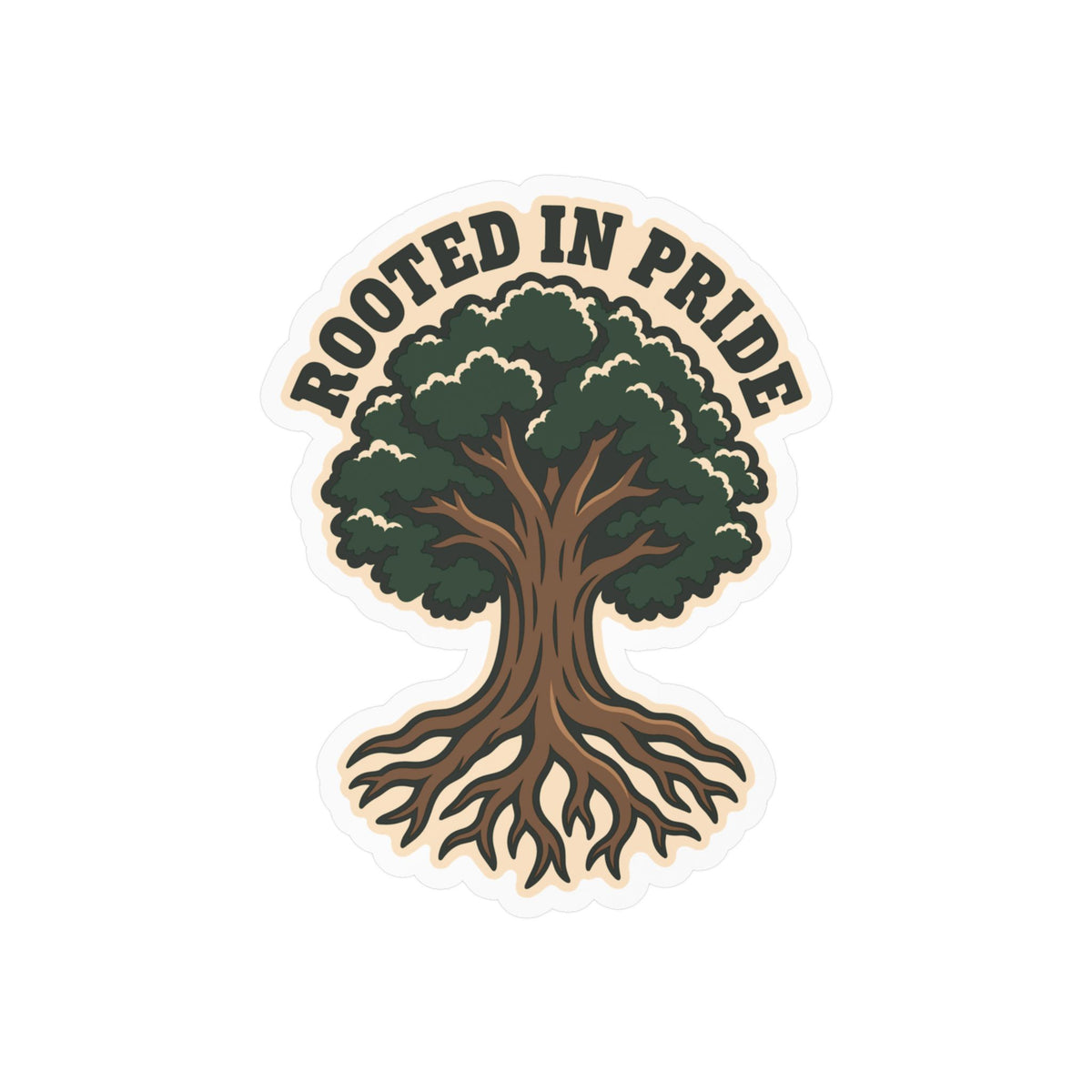 Tree Sticker - Rooted in Pride Design, Tree Worker and Branch Manager Decals for Laptop or Water Bottle