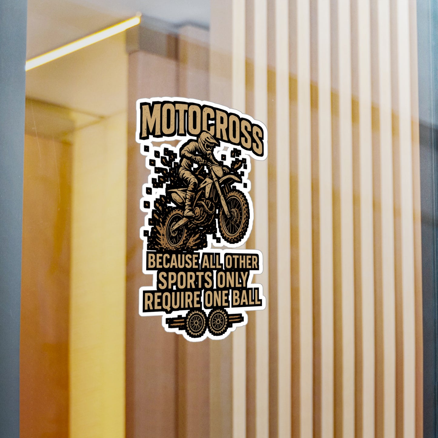 Motocross Because All Other Sports Only Require One Ball – Funny Motocross Sticker for Laptop, Water Bottle or Toolbox | Motorcycle Rider Gift