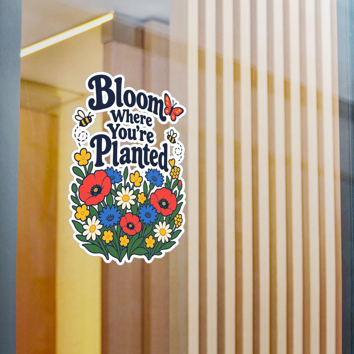 Plants Sticker - Bloom Where You’re Planted, Nature-Inspired Dandelion Decals for Laptop and Water Bottle, Friendship Design