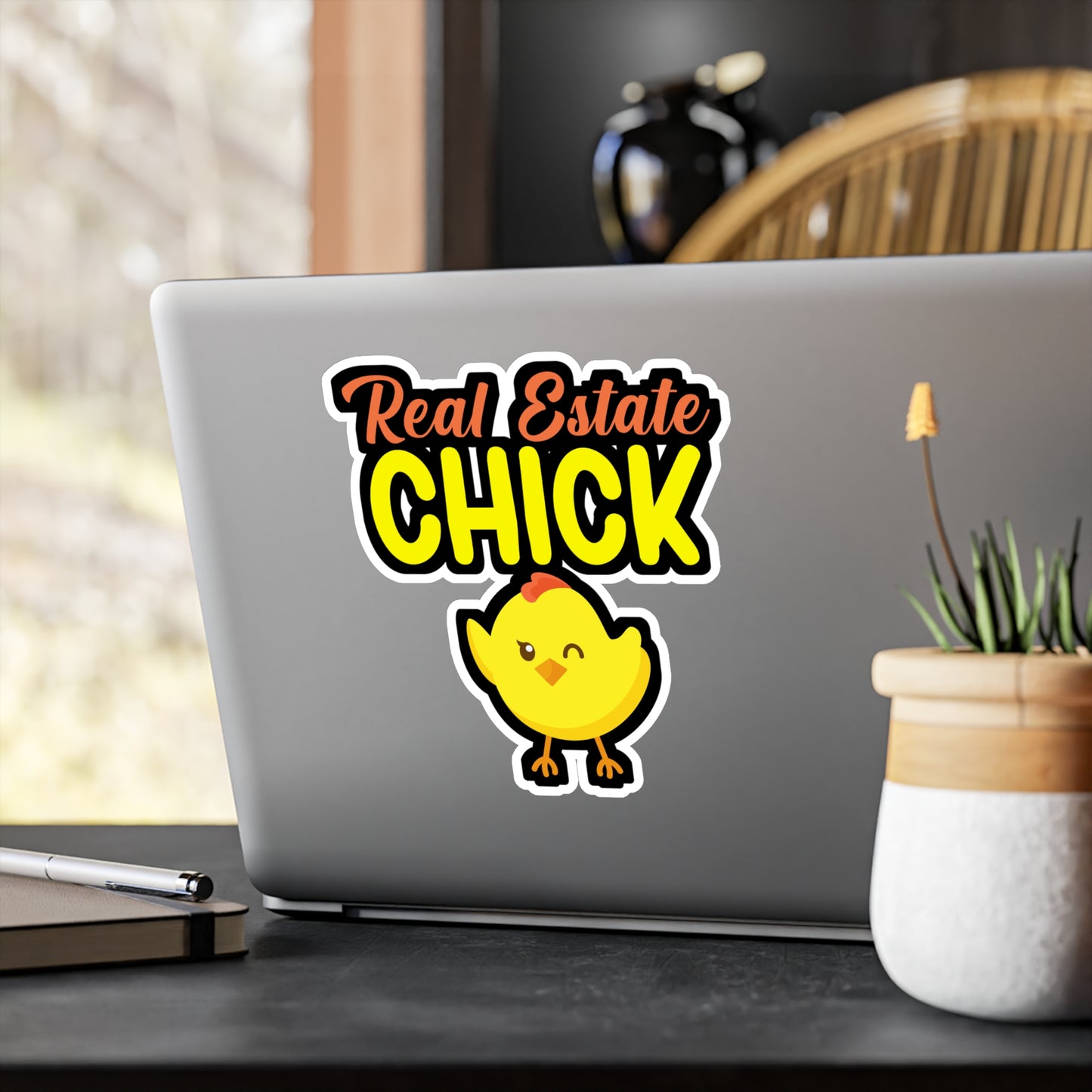 Real estate chick - Real estate Sticker for Wall, Laptop, Window, Truck, Car Real estate Gift Vinyl Real estate agent Decal Sticker