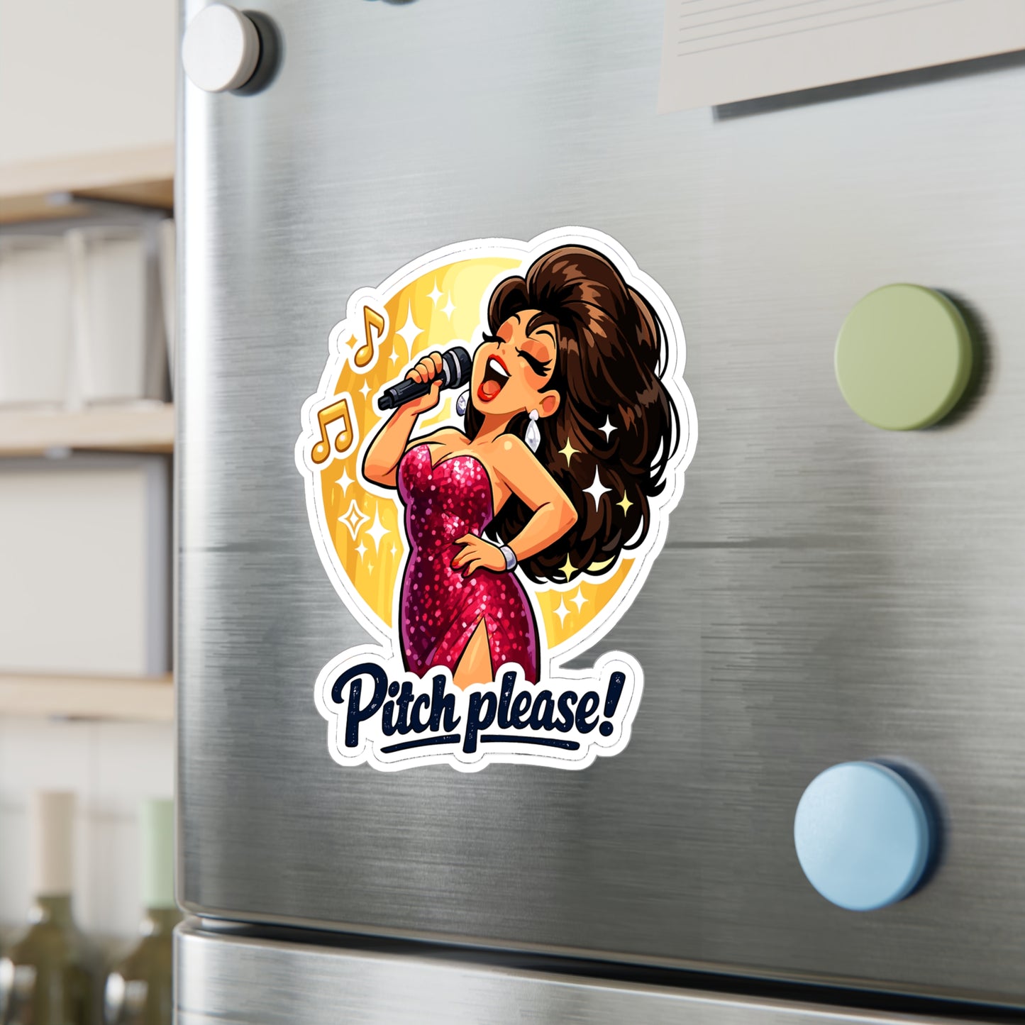 Karaoke Sticker Pitch Please Funny Music Beer Vibe Vinyl Waterproof Decals for Laptop Water Bottle