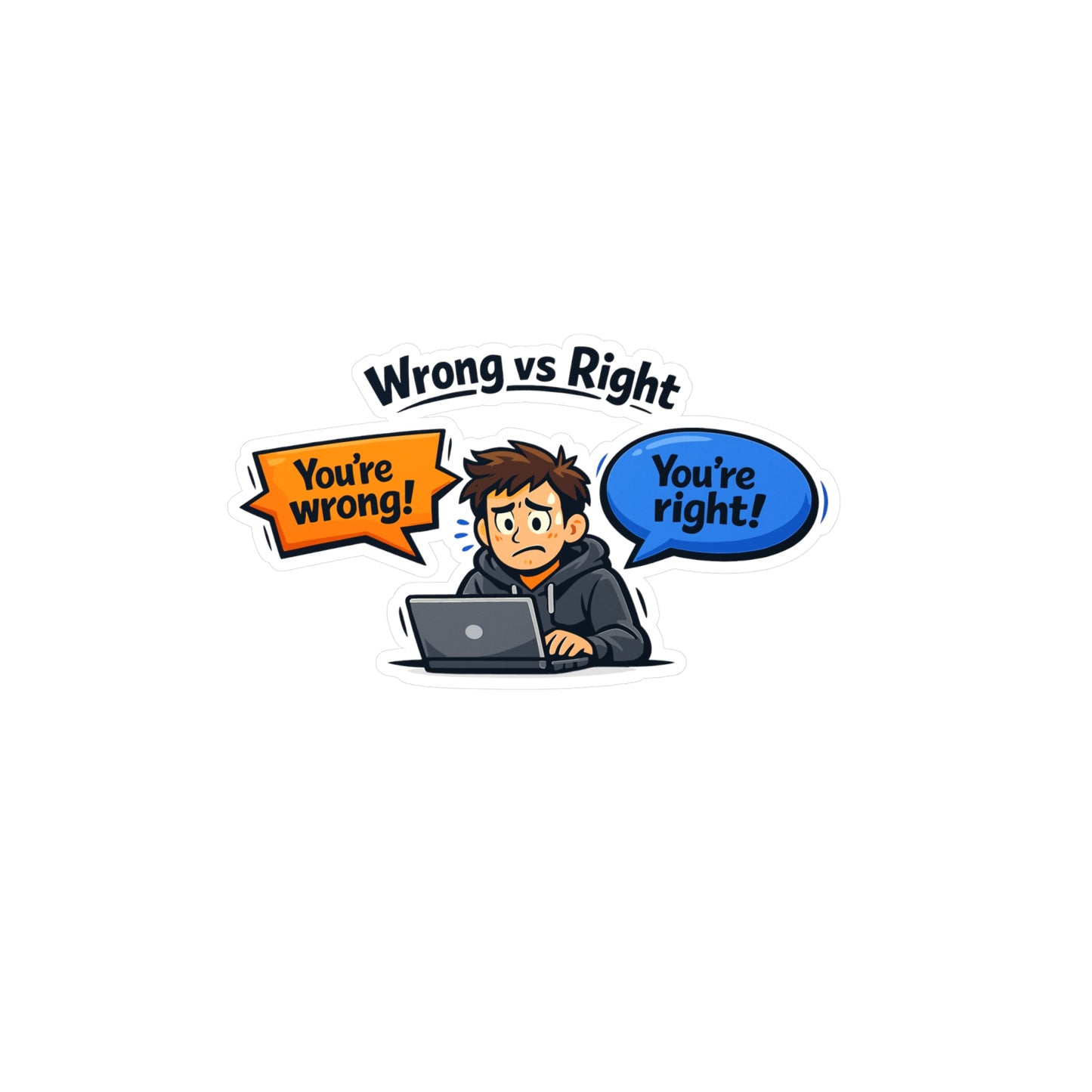 Coding Sticker Wrong vs Right Design, Programmer Source Code Semicolon Decals, Waterproof Vinyl for Laptop, Water Bottle