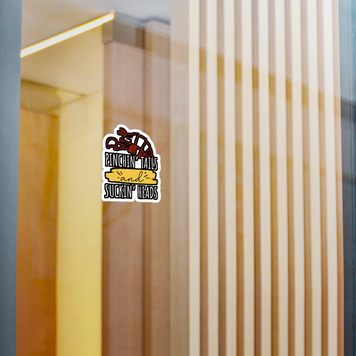 Pinchin' Tails and Suckin' Heads - Crawfish Sticker for Wall, Laptop, Window, Truck, Car Crawfish Gift Vinyl Crayfish Decal Sticker