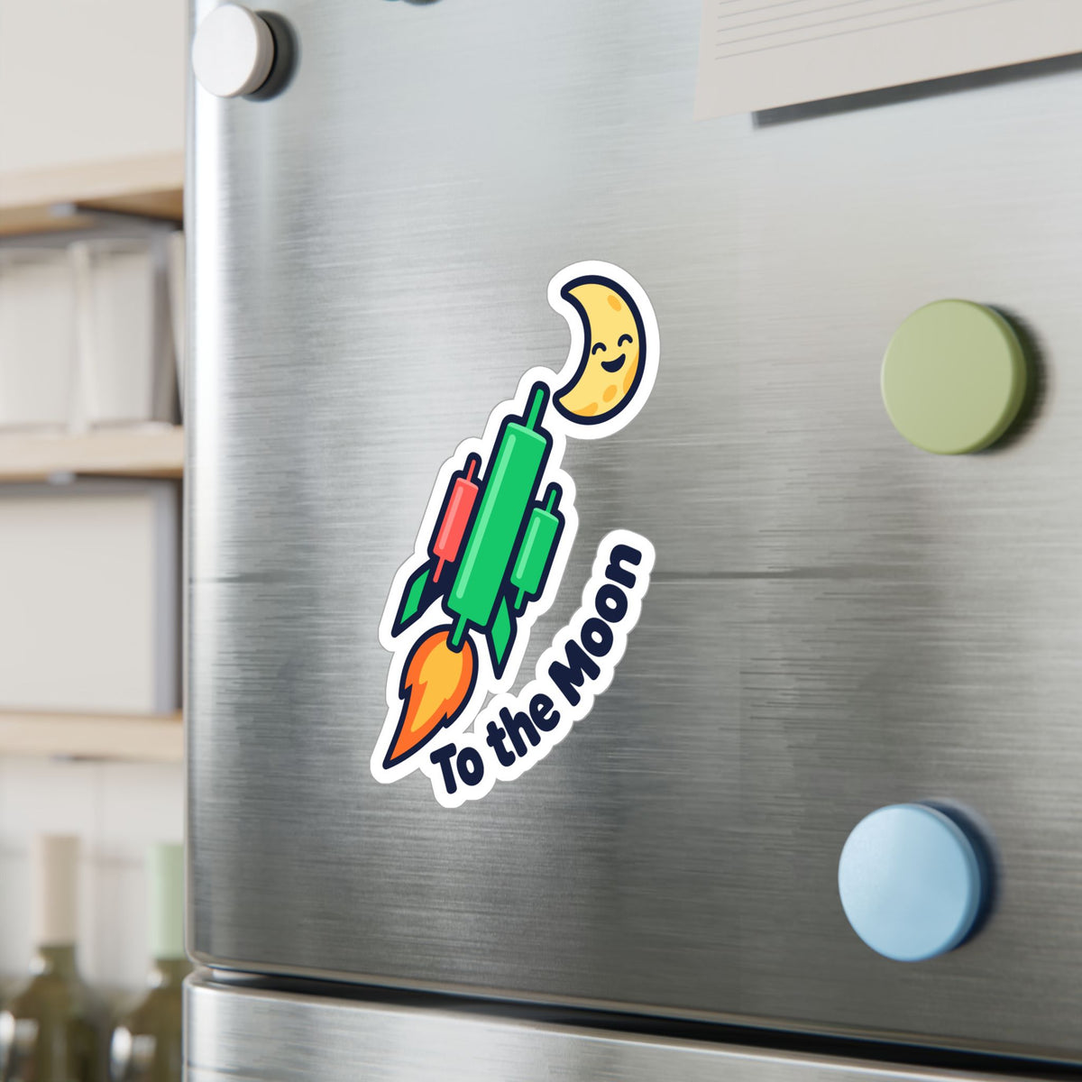 Day Trading Sticker – To the Moon Decals for Stock Market and Forex Traders, Laptop & Water Bottle