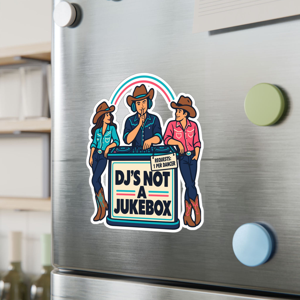 Line Dance Sticker – DJ’s Not a Jukebox, Western Decals for Country Dancers, Laptops and Water Bottles