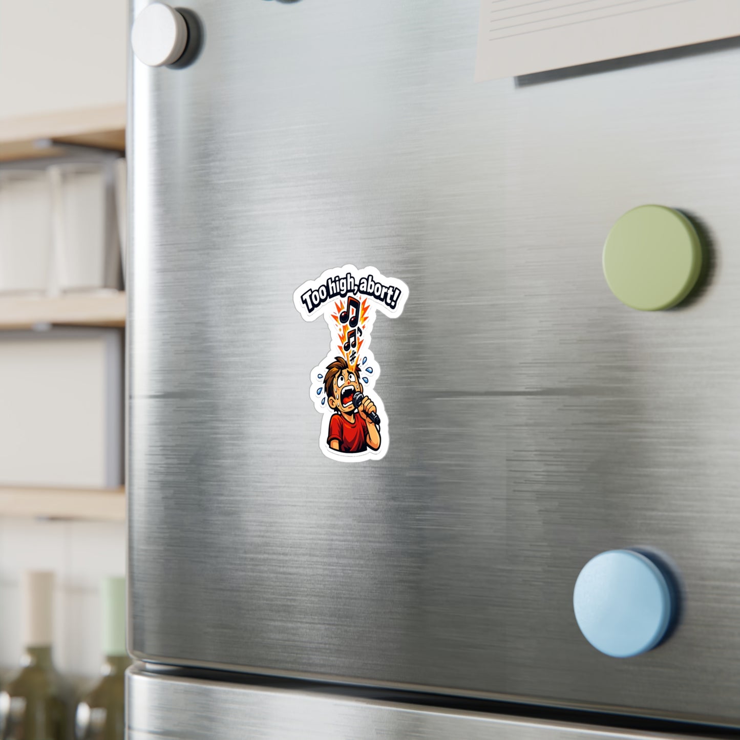 Karaoke Sticker “Too High, Abort!” Funny Music Beer Booze Design Vinyl Waterproof Decals for Laptop Water Bottle