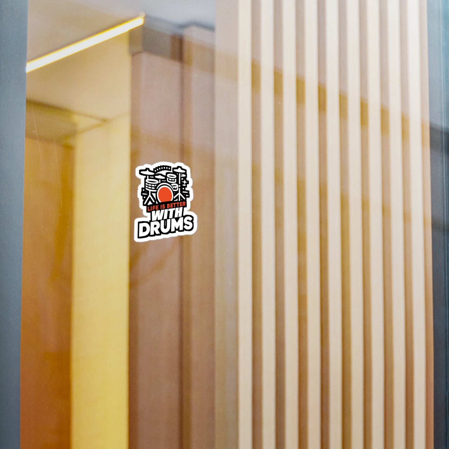 Life is better with drums - Audio-engineer Sticker for Laptop Sticker. Water Bottle Sticker, Vinyl Monitor Decal - Audio-engineer Gift