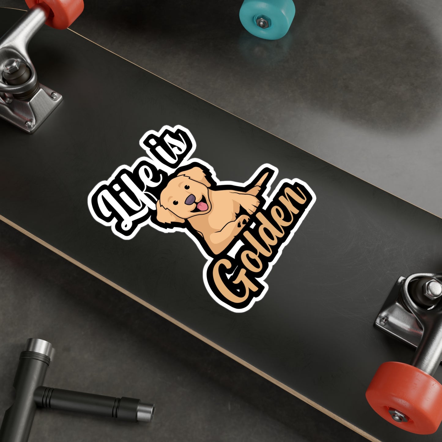 Life is golden - Golden retriever Sticker for Wall, Laptop, Window, Truck, Car Golden retriever Gift Vinyl Goldens Decal Sticker