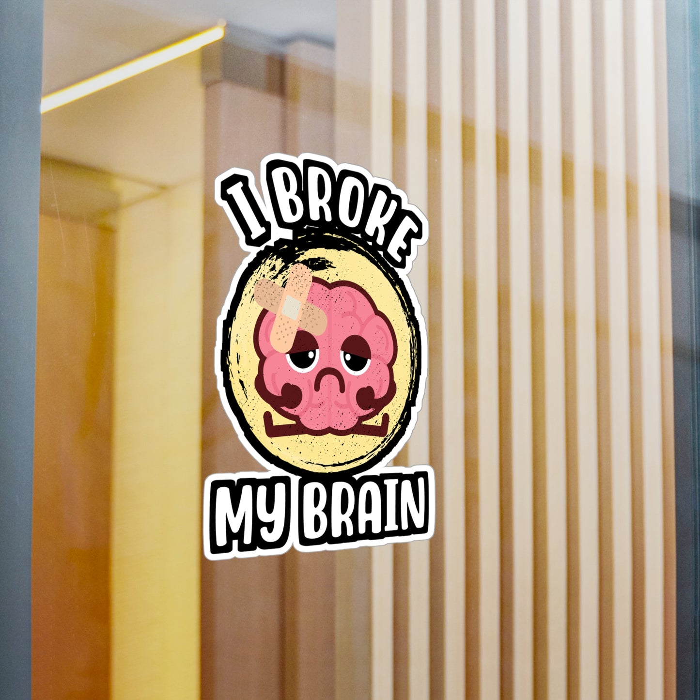 I Broke My Brain - Brain-surgery Sticker for Laptop Sticker. Water Bottle Sticker, Vinyl Skull Decal - Brain-surgery Gift