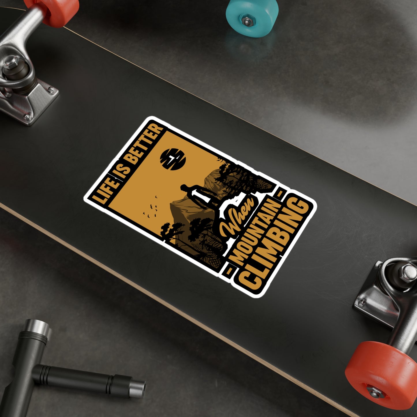 Rock Climbing Mountain Climber Bouldering  - Climbing Sticker for Laptop Sticker. Water Bottle Sticker, Vinyl Climber Decal - Climbing Gift