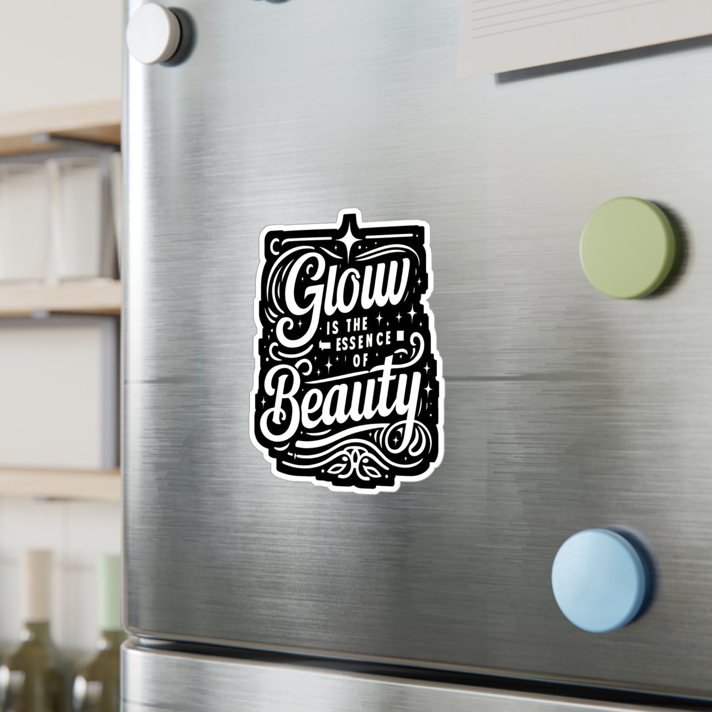 Glow is the essence of beauty - Beautician Sticker for Laptop Sticker. Water Bottle Sticker, Vinyl Esthetician Decal - Beautician Gift