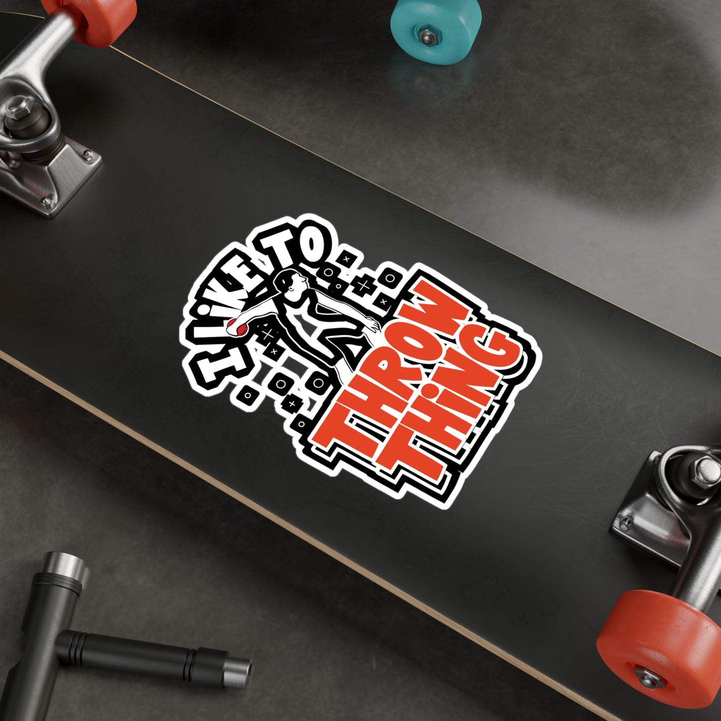 I Like To Throw Things Track & Field Throwing - Track-and-field Sticker for Laptop Sticker. Water Bottle Sticker, Vinyl Discus-throw Decal - Track-and-field Gift