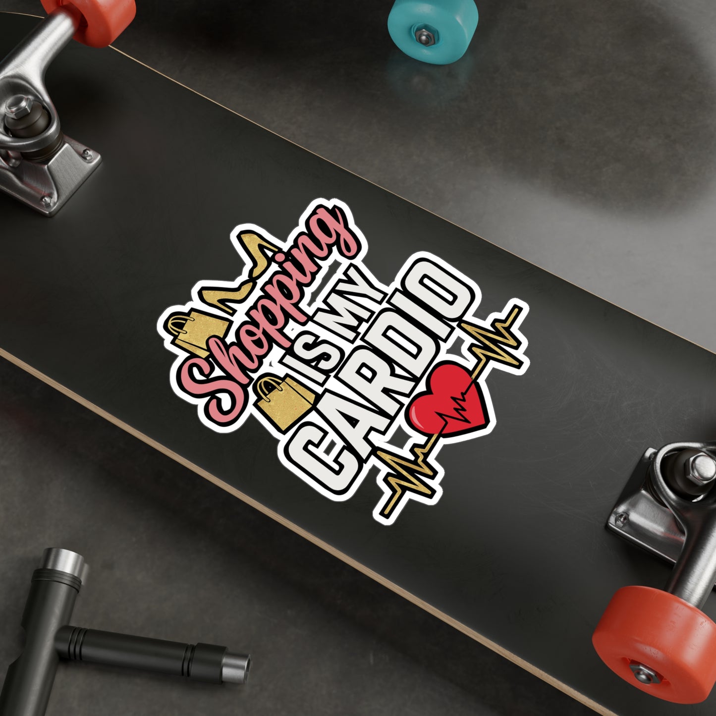 Shopping Is My Cardio - Shop Sticker for Laptop, Water Bottle, Women, Funny Gift Idea, Trendy Shopping Quote Decal