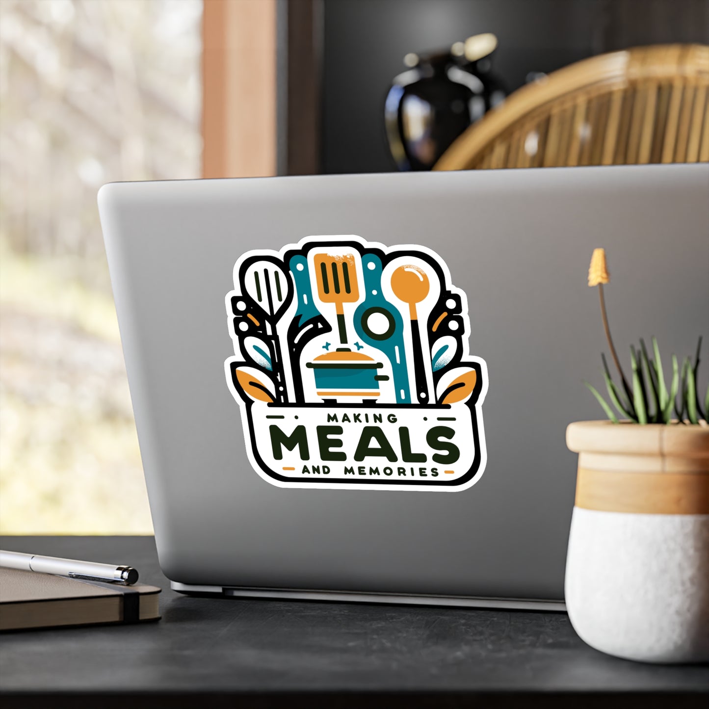 Making meals and memories - Lunch lady Sticker for Laptop Sticker. Water Bottle Sticker, Vinyl Lunch Decal - Lunch lady Gift