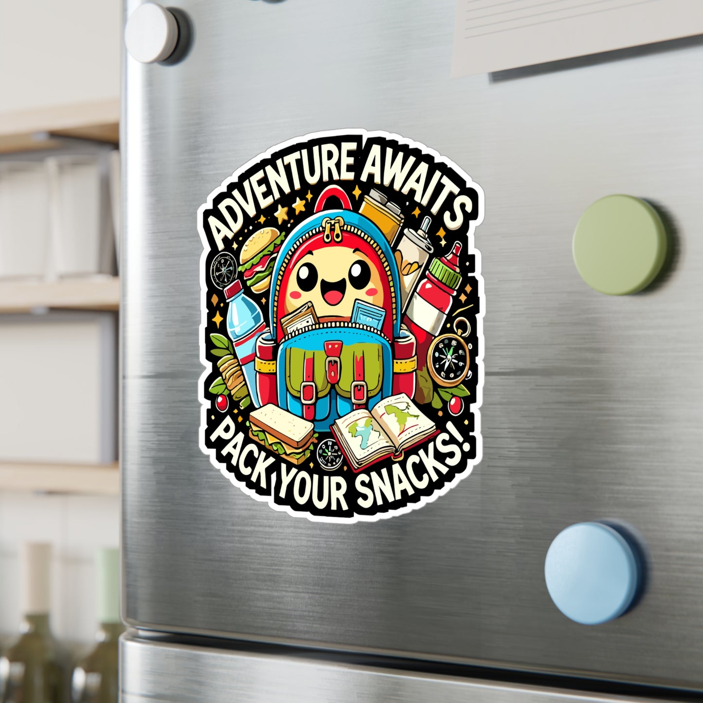 Adventure Awaits Pack Your Snacks - Adventure Sticker for Laptop Sticker. Water Bottle Sticker, Vinyl Adventure Decal - Adventure Gift