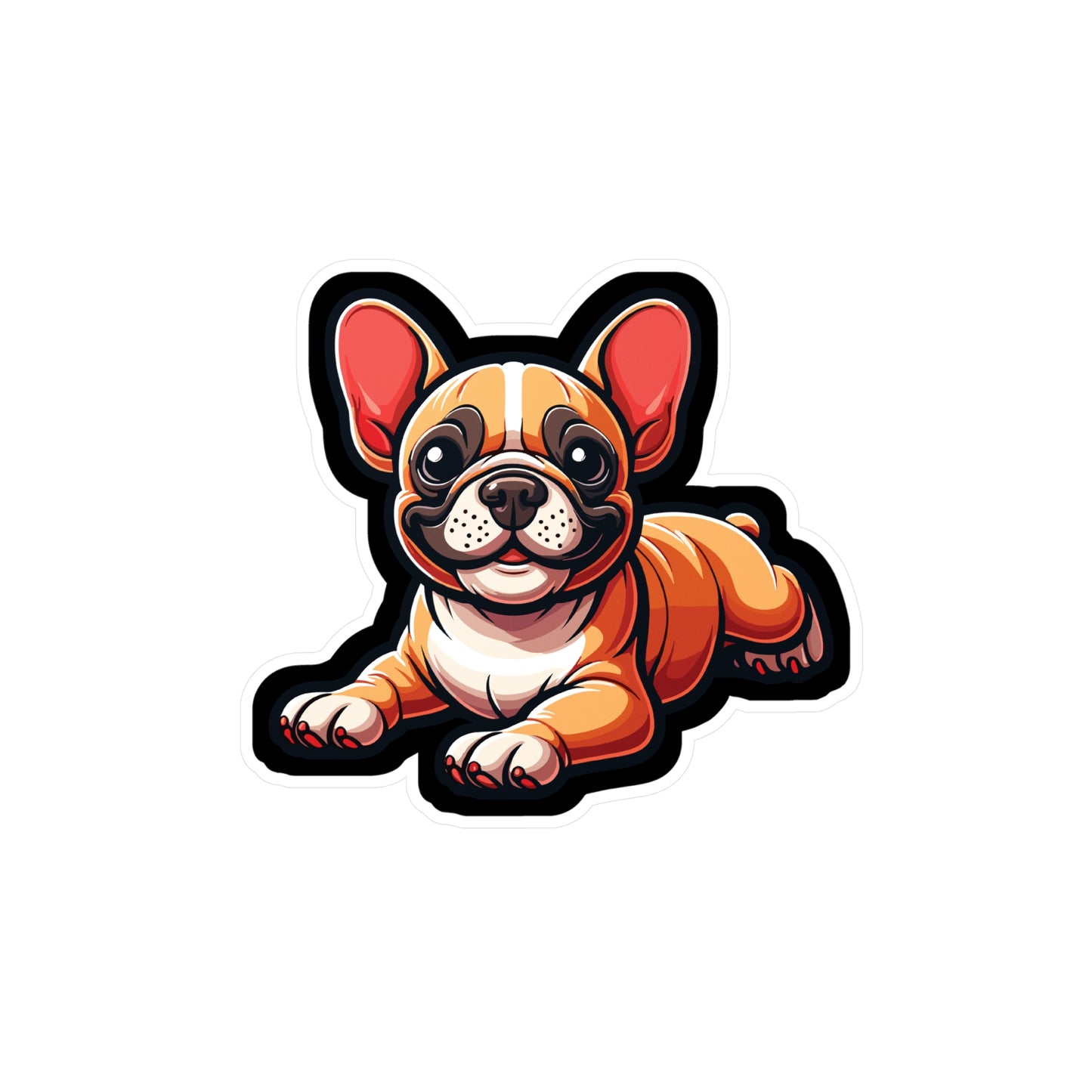 French Bulldog - French Sticker for Car Window Laptop Sticker. Water Bottle Sticker, Vinyl Bulldog Decal, Frenchie Sticker - French Gift