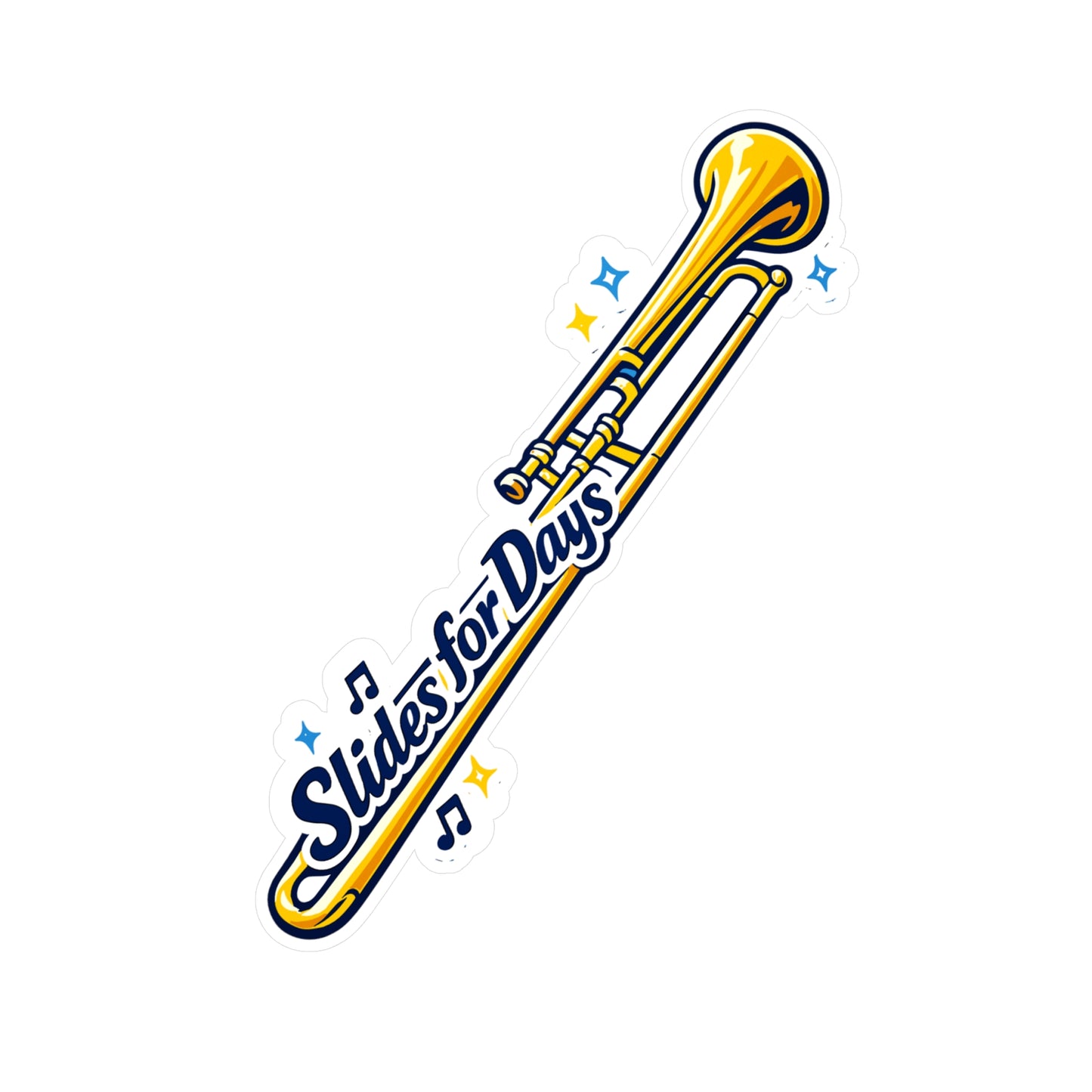 Marching Band Sticker "Slides for Days" Waterproof Vinyl Decals for Laptop & Water Bottle, Drummer, Band Director, Mellophone