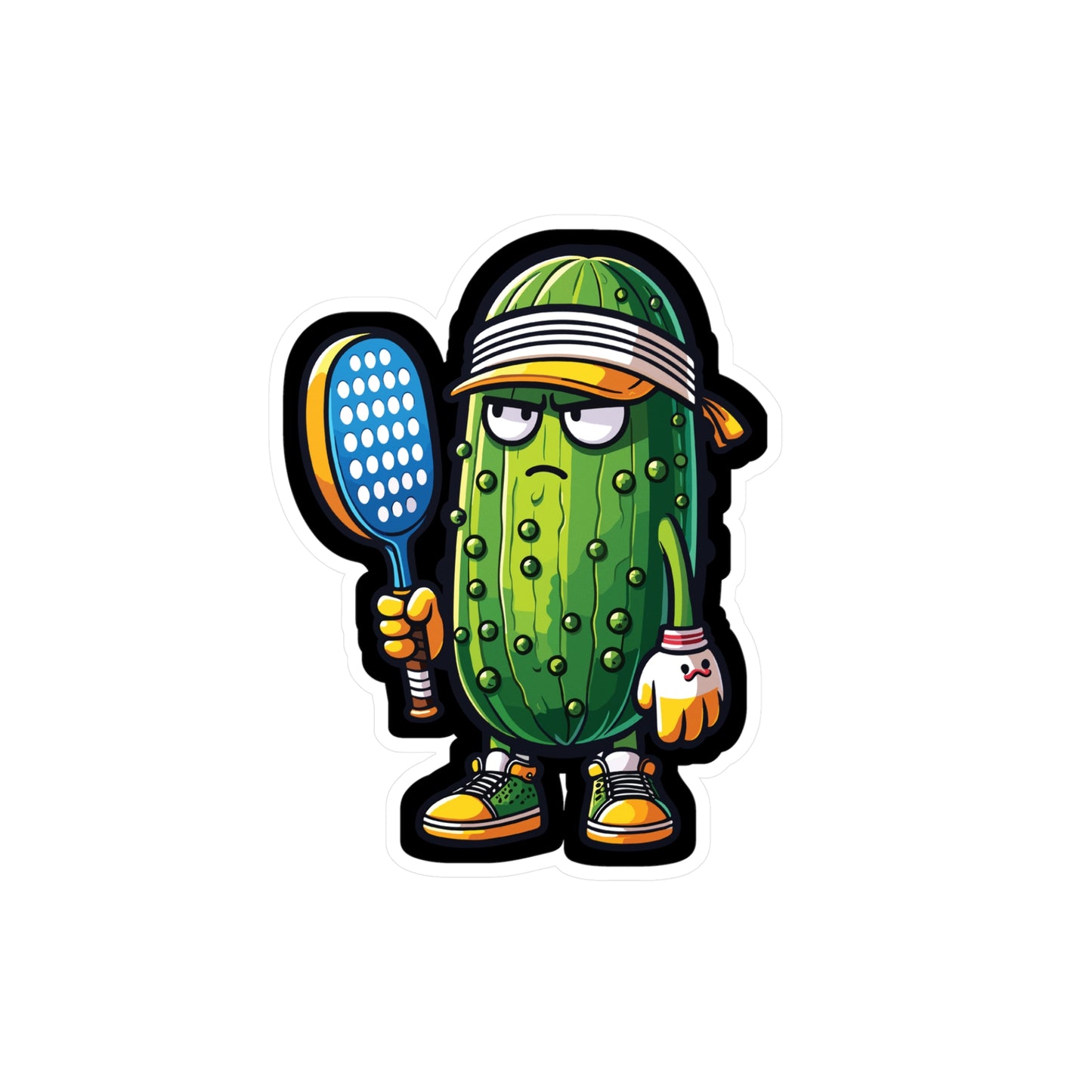 Cucumber Pickleball Player - Pickleball Sticker for Laptop Sticker. Water Bottle Sticker, Vinyl Dink Decal - Pickleball Gift