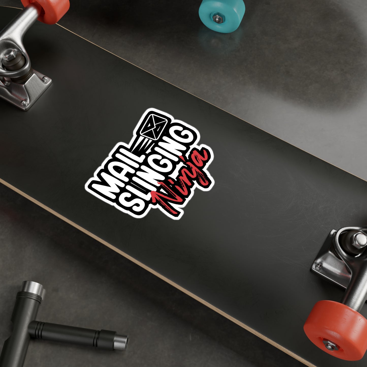 Mail slinging ninja - Postal worker Sticker for Wall, Laptop, Window, Truck, Car Postal worker Gift Vinyl Funny postal worker Decal Sticker