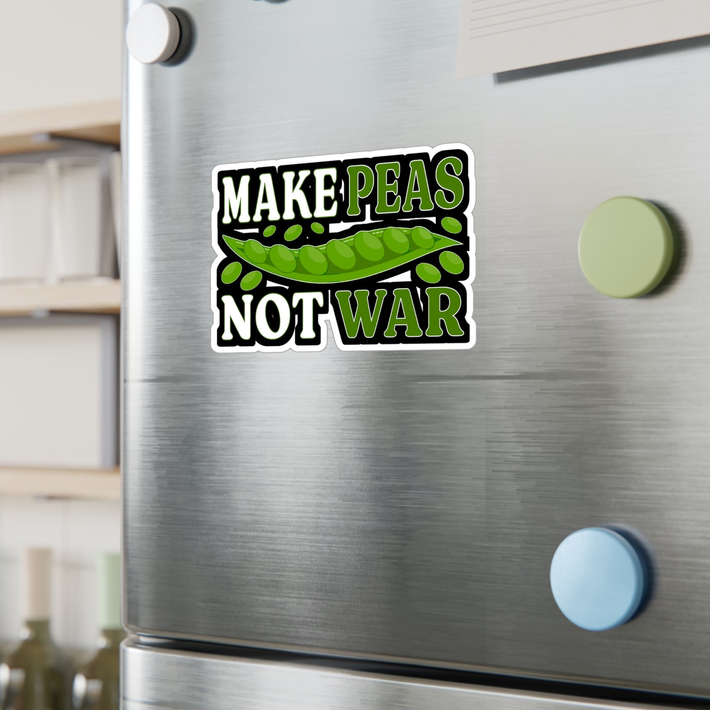 Make peas, not war - Plant-based Sticker for Laptop Sticker. Water Bottle Sticker, Vinyl Vegan Decal - Plant-based Gift