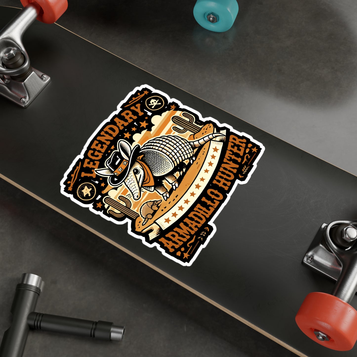 Legendary Armadillo Hunter - Armadillo Sticker for Laptop Sticker. Water Bottle Sticker, Vinyl Desert animal Decal - Armadillo Gift