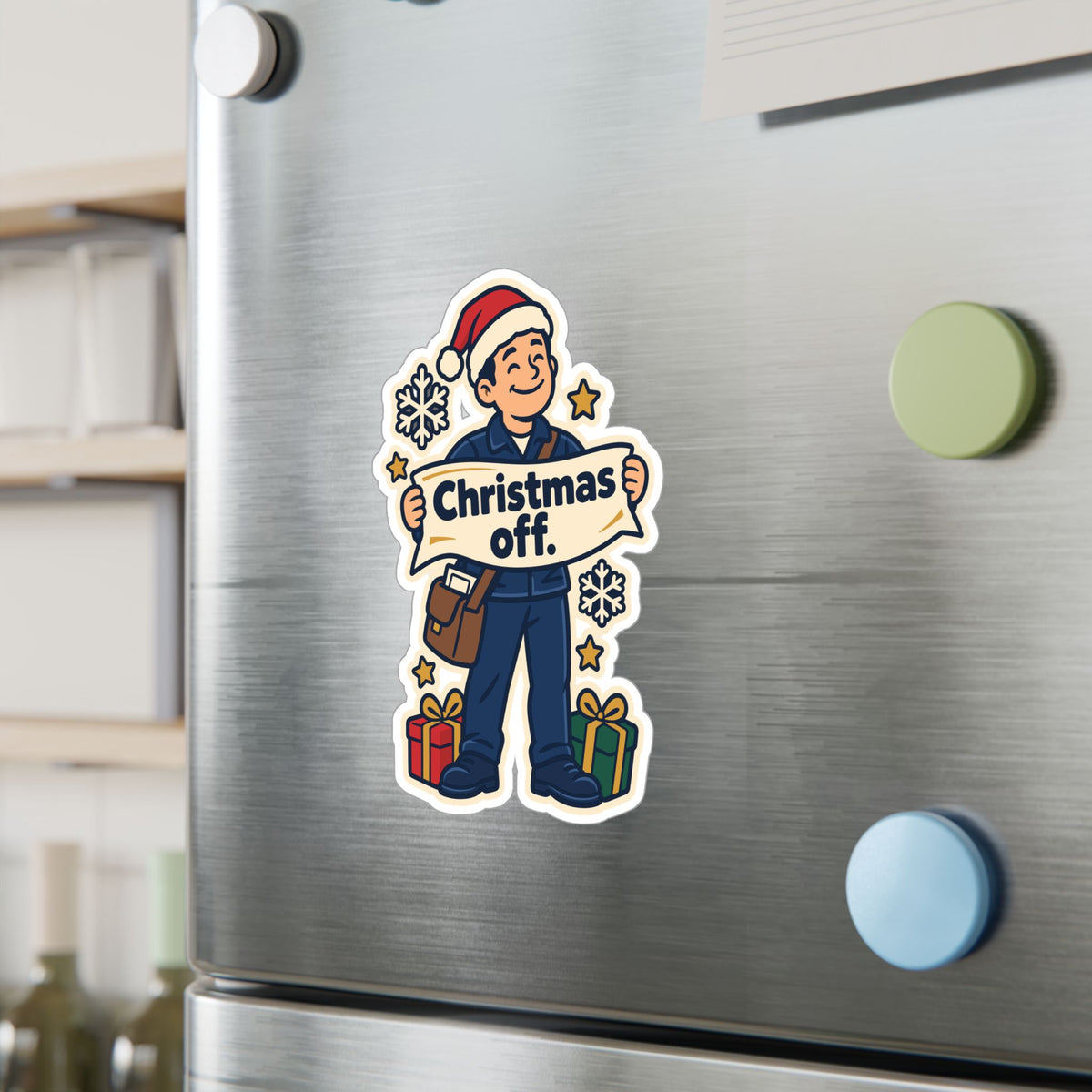 Postal Worker Sticker, Christmas Off Mailbox Decals for Laptop and Water Bottle, Waterproof Vinyl Rural Carrier Gift