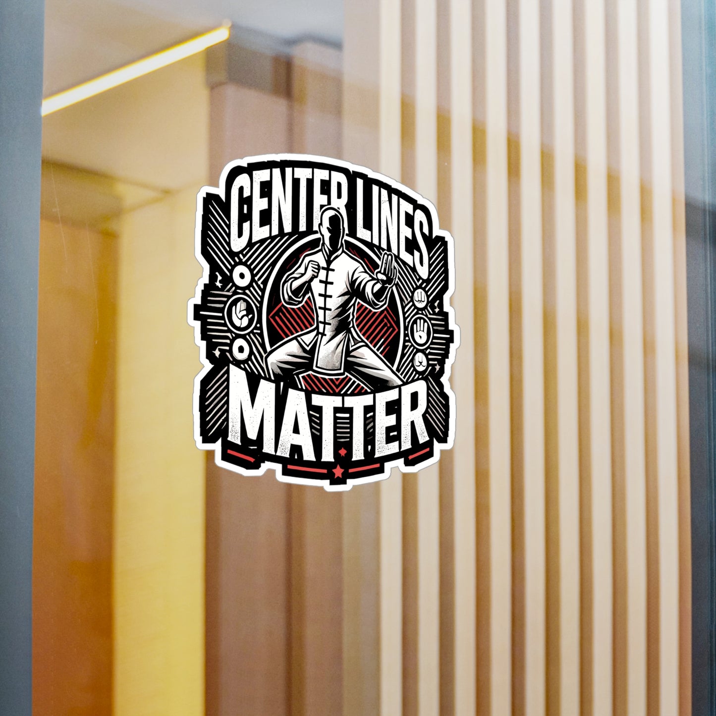 Center Lines Matter - Martial arts Sticker for Laptop Sticker. Water Bottle Sticker, Vinyl Self-defense Decal - Martial arts Gift