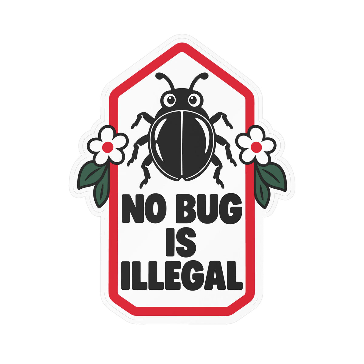 Plants Sticker No Bug Is Illegal – Nature-Inspired Dandelion Design with a Friendship Message, Decals for Laptop and Water Bottle