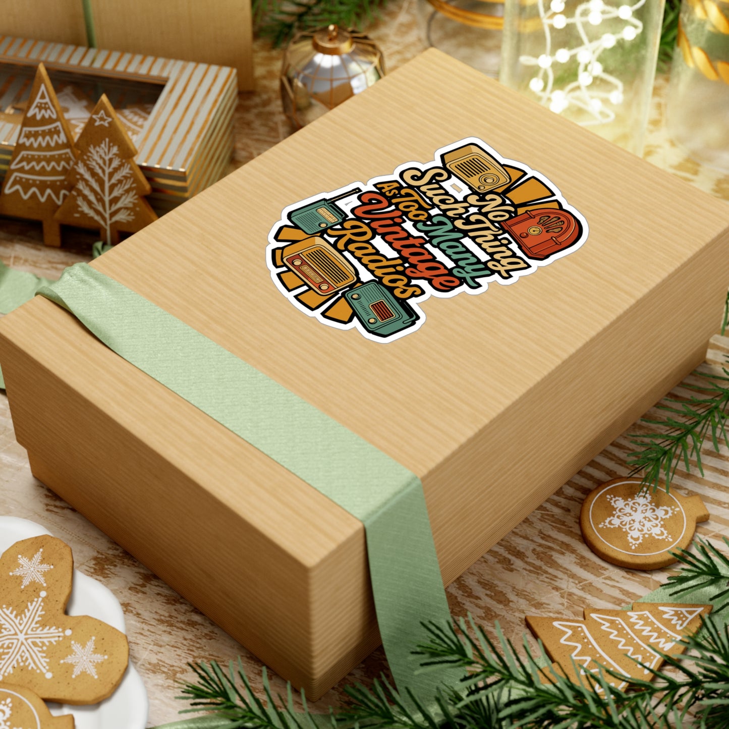 No Such Thing As Too Many Vintage Radios - Antique Sticker for Laptop, Water Bottle, Gift for Retro Enthusiasts