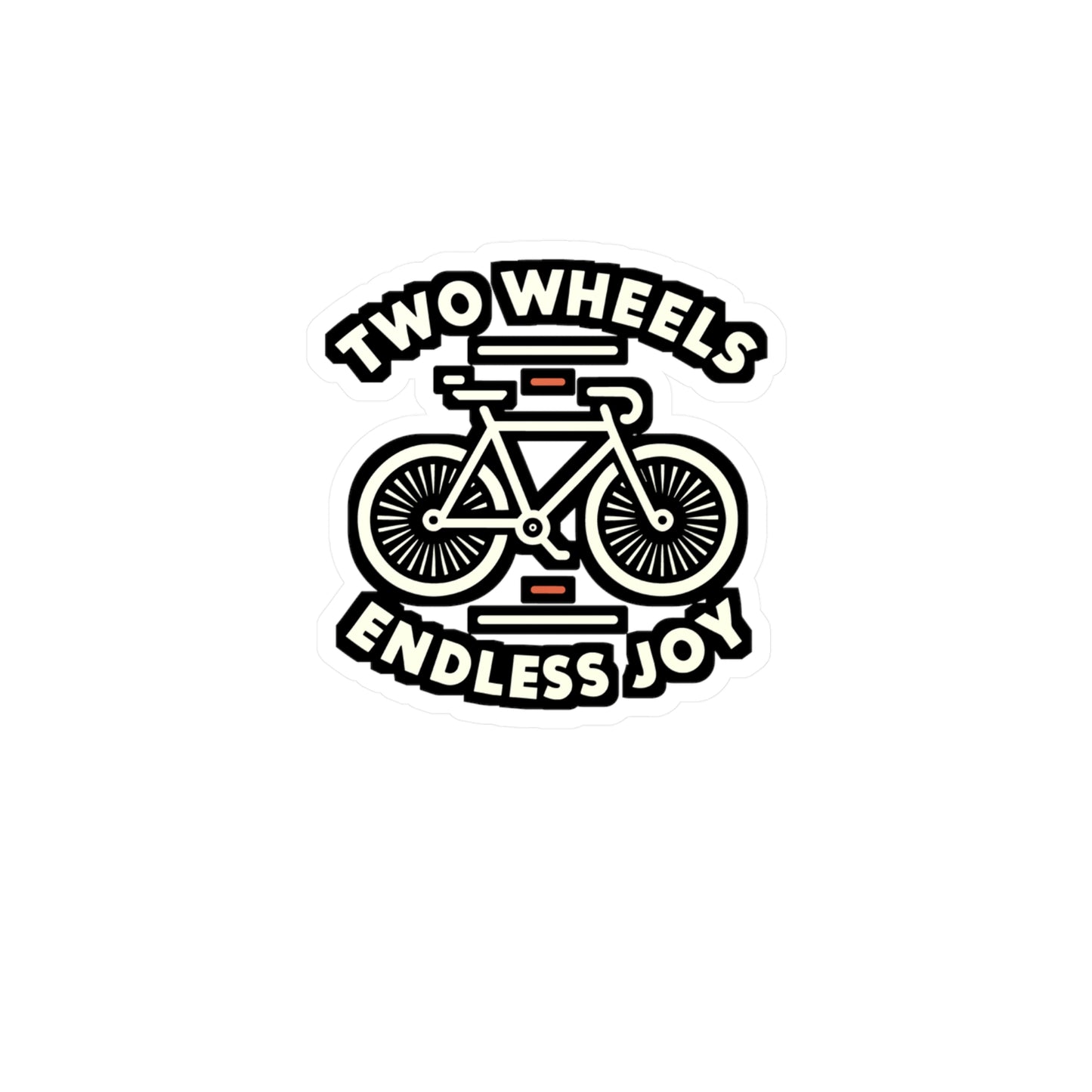 Two wheels, endless joy - Cycling Sticker for Laptop Sticker. Water Bottle Sticker, Vinyl Cyclist Decal - Cycling Gift