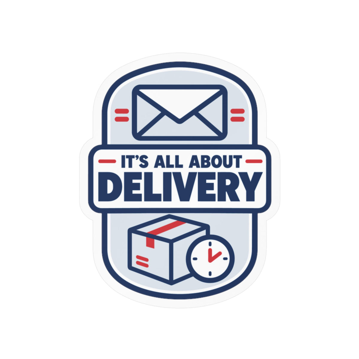 Postal Worker Sticker, It's All About Delivery Decals for Mailbox, Laptop, Waterproof Vinyl Rural Carrier Gift