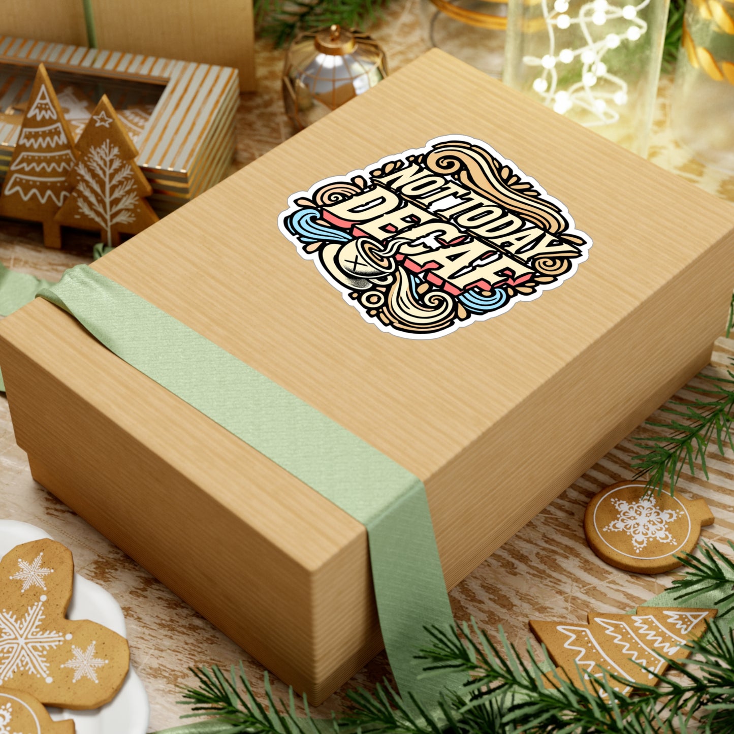 Not Today Decaf – Decaf Coffee Vinyl Decal for Car Window, Laptop, Water Bottle | Funny Decaf Gift Sticker