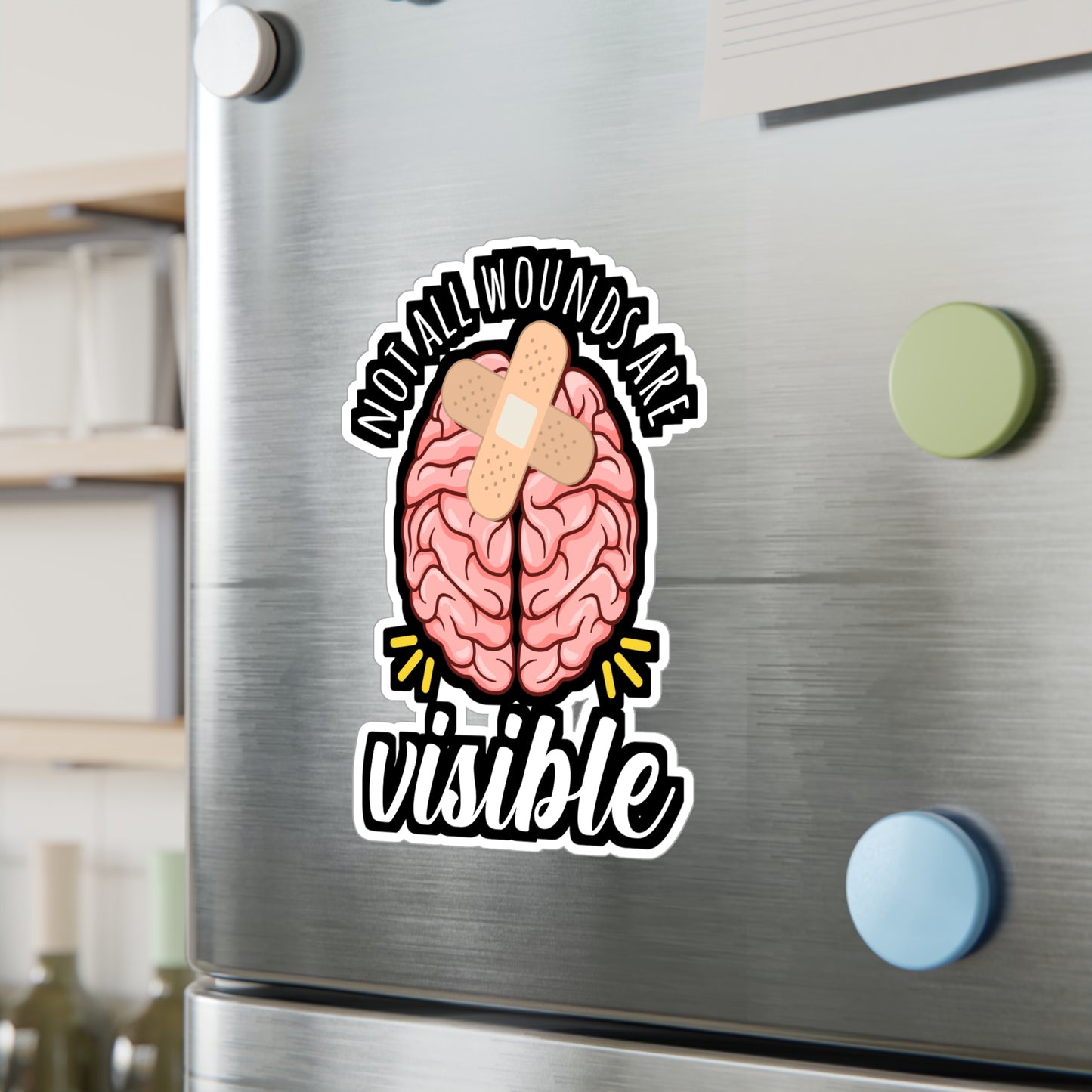 Not All Wounds Are Visible - Brain-surgery Sticker for Laptop Sticker. Water Bottle Sticker, Vinyl Skull Decal - Brain-surgery Gift