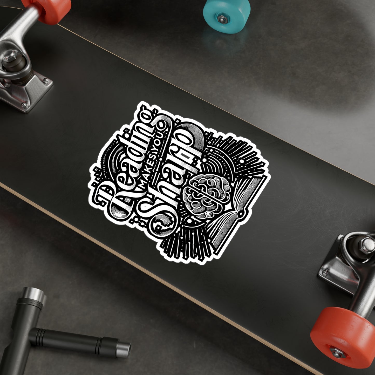 Reading Makes You Sharp – Vinyl Sticker for Laptop, Water Bottle | Book Lover Gift, Reading Quote Decal