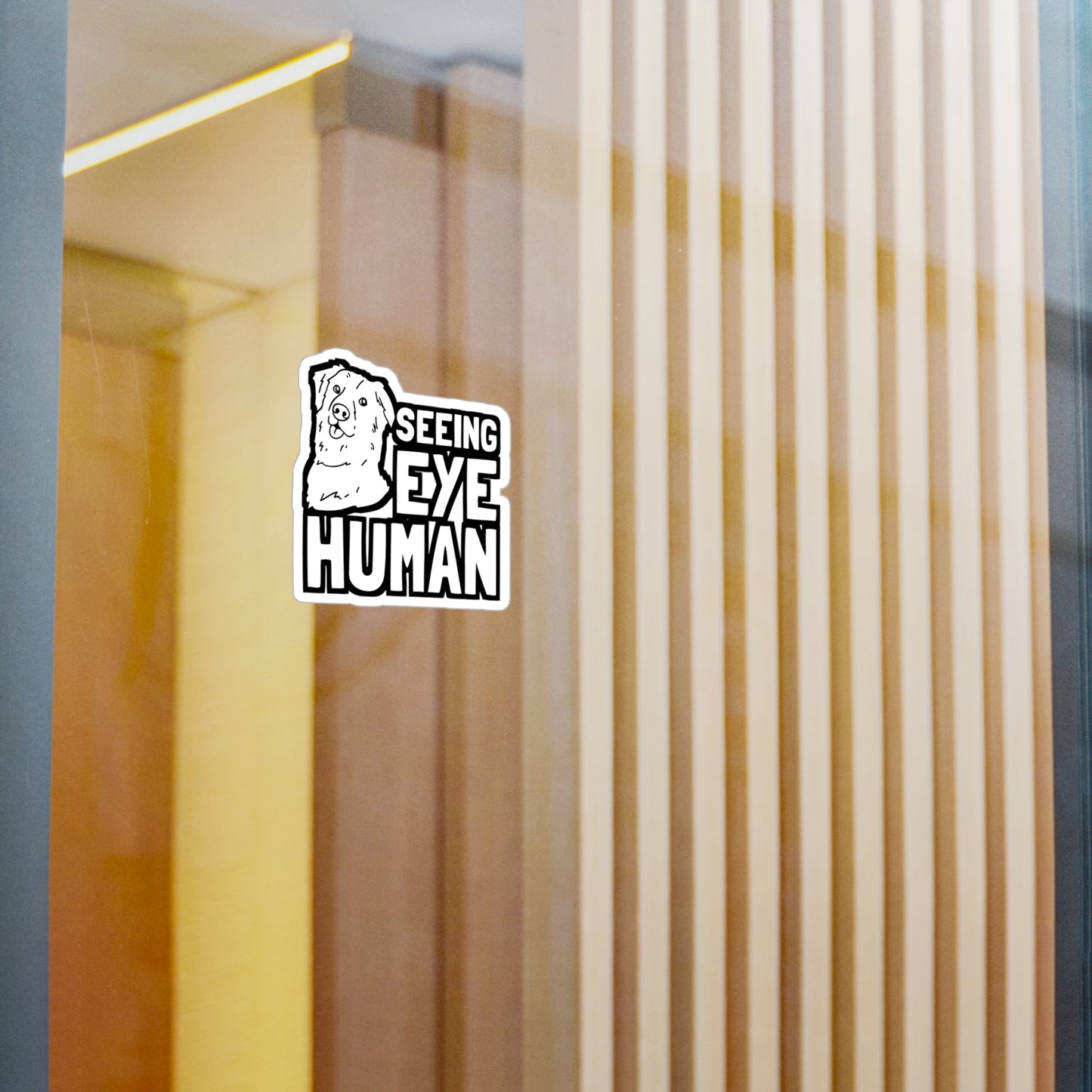 Seeing Eye Human - Blind Sticker for Car Window Laptop Sticker. Water Bottle Sticker, Vinyl Dog Decal, Low-vision Sticker - Blind Gift