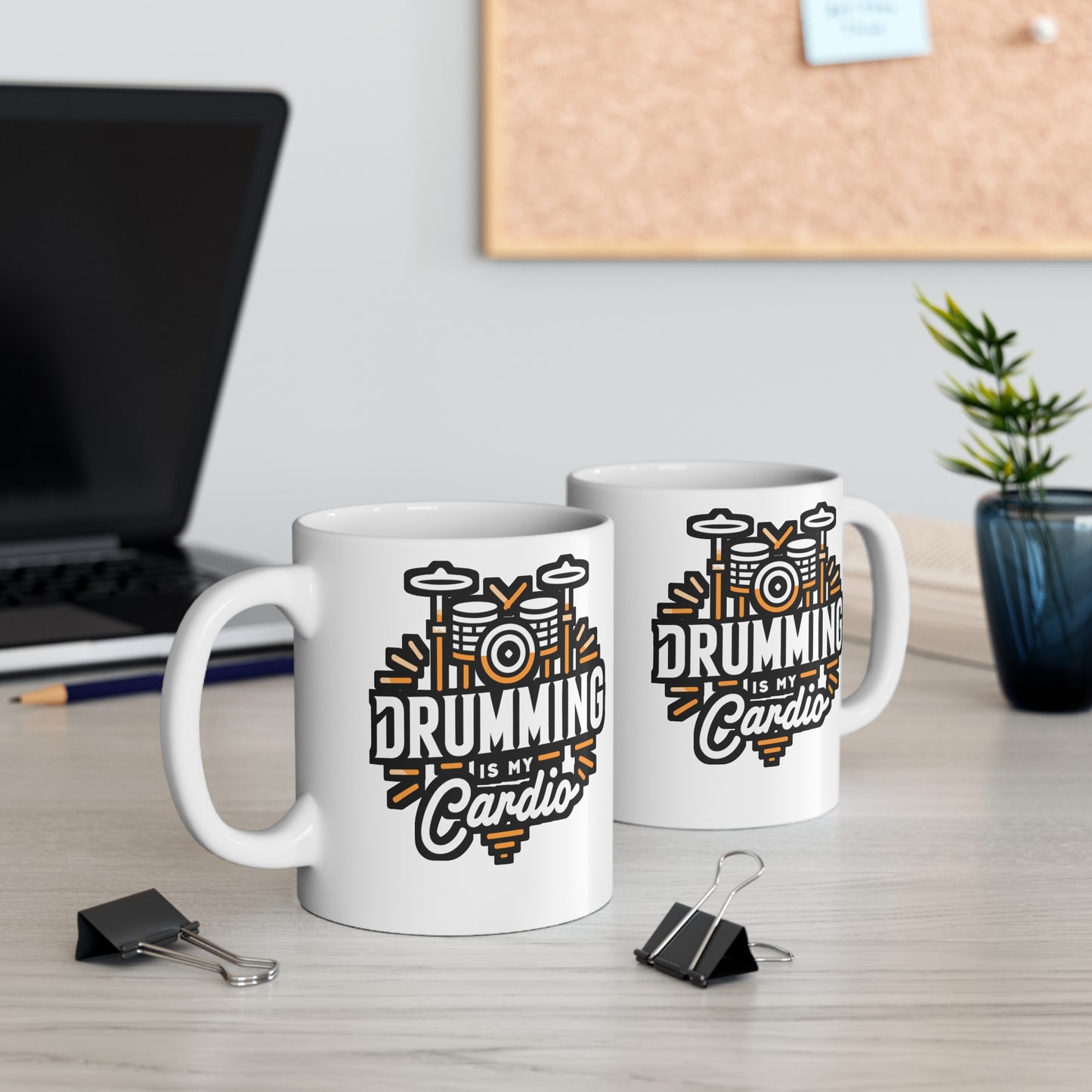 Drumming is my cardio - Audio-engineer Mug for Coffee 11oz. Audio-engineer Cup, White ceramic, Monitor Mug - Audio-engineer Gift