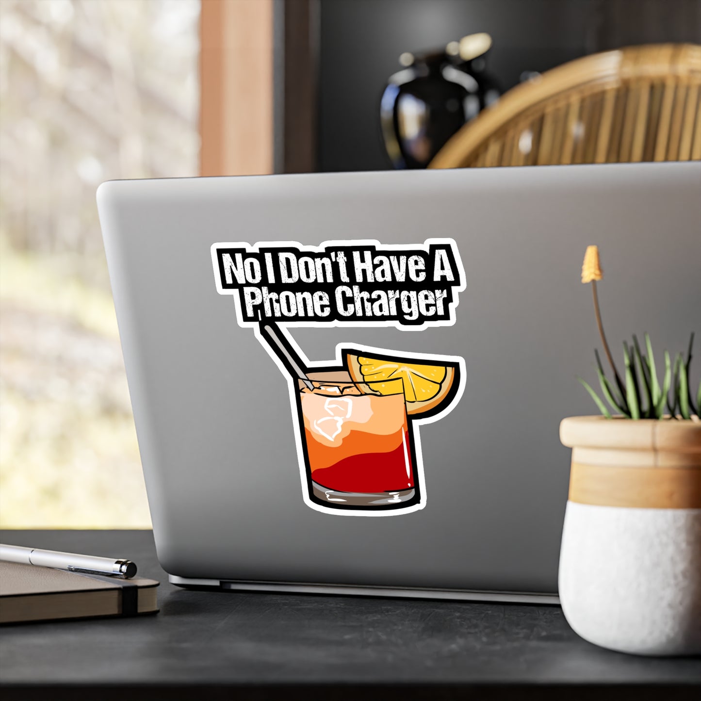 No I Don't Have A Phone Charger - Bartender Sticker for Laptop Sticker. Water Bottle Sticker, Vinyl Tip Decal - Bartender Gift