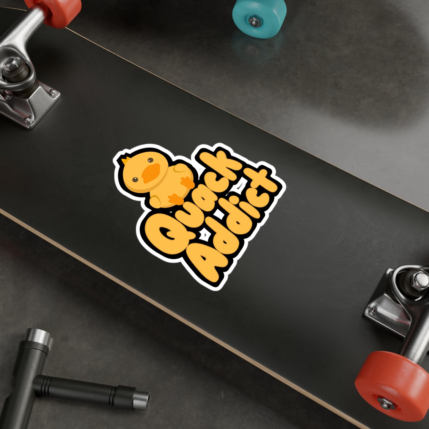 Quack Addict - Quack Sticker for Wall, Laptop, Window, Truck, Car Quack Gift Vinyl Rubber duck Decal Sticker